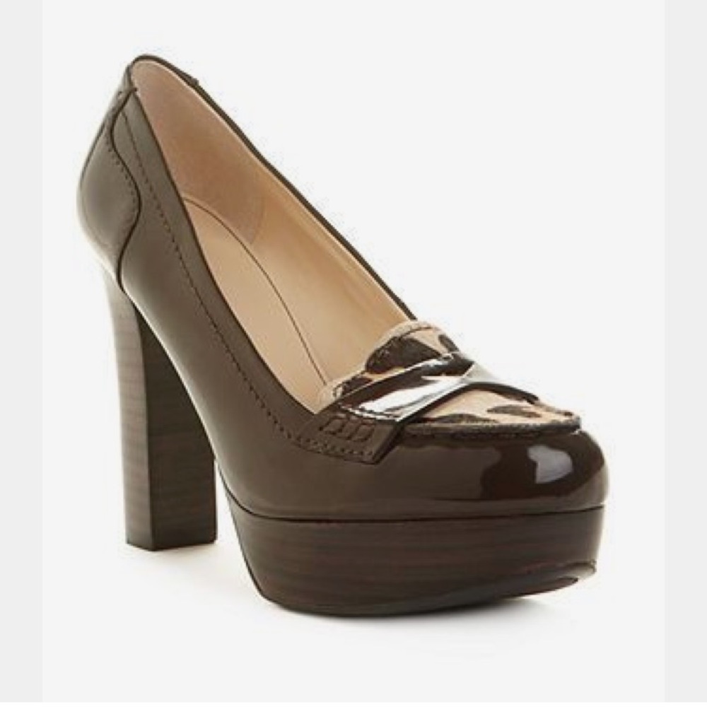 Marc Fisher platform leopard loafers